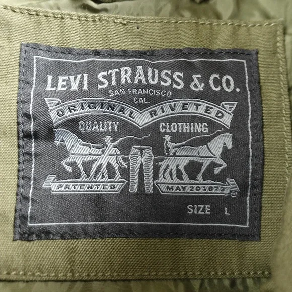 NEW Levis Jacket Mens L Green Full Zip Aviator Flight Bomber Coat Outdoor Work